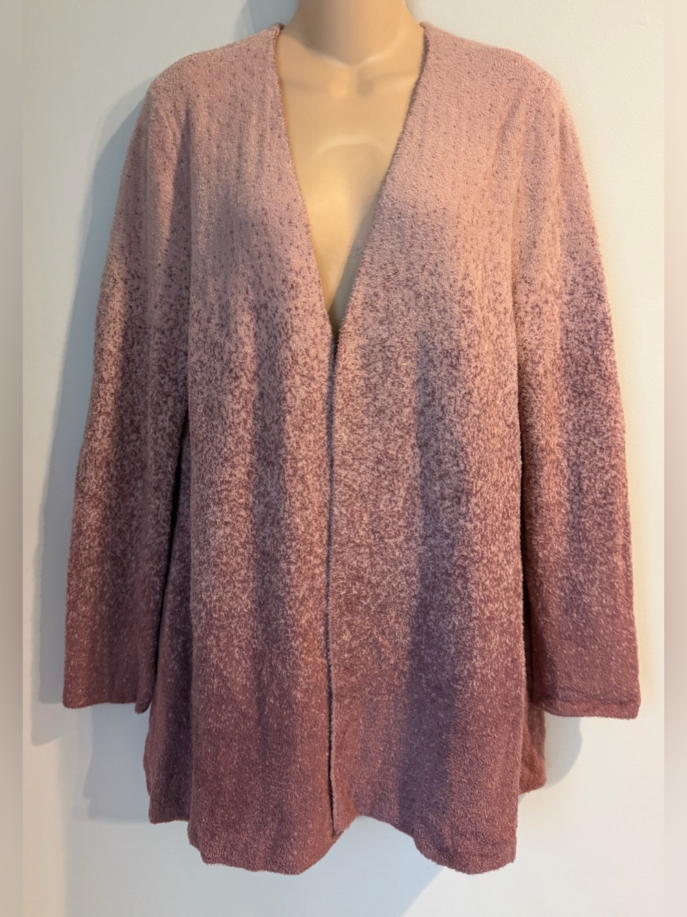 Barefoot Dreams CozyChic Lite Confetti Cardi Open Front Purple/Pink size L